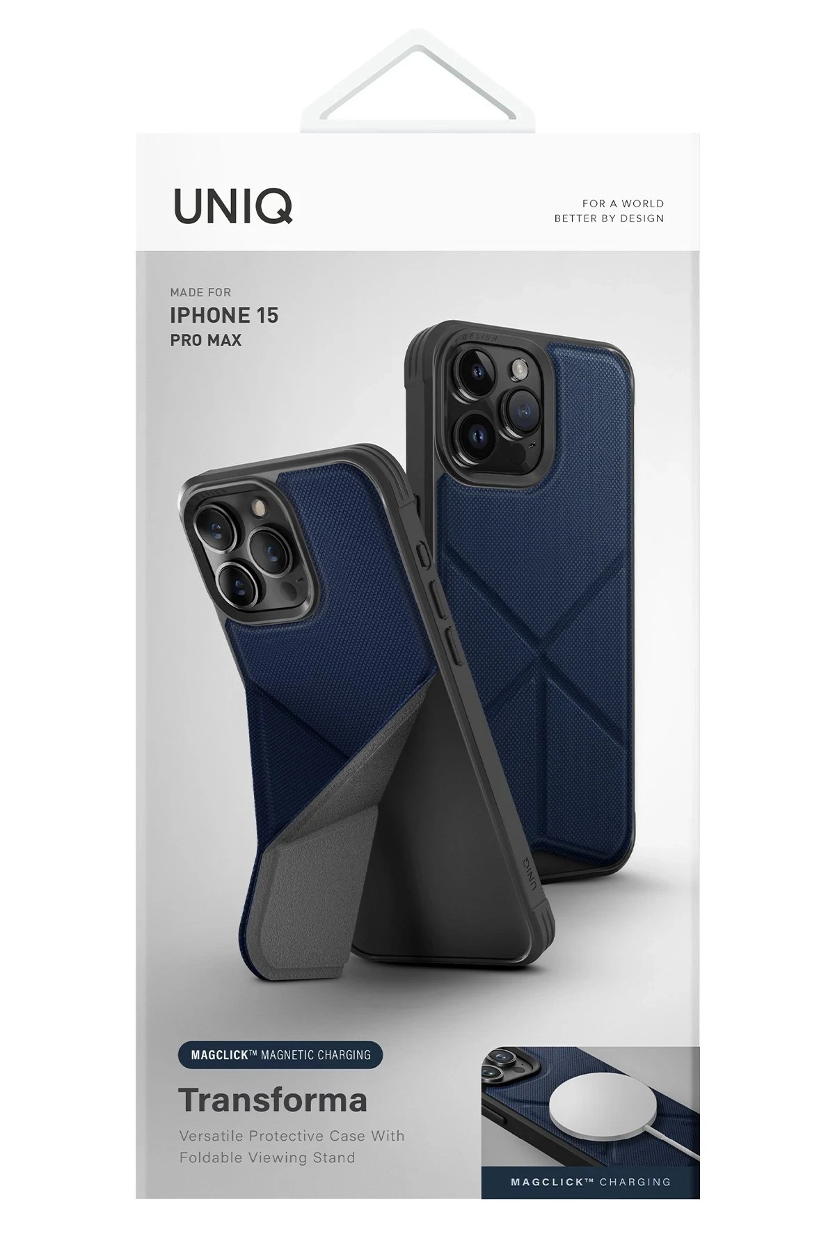 UNIQ iPhone 15 Pro Max Transforma Magsafe Stantlı Kılıf - Lacivert