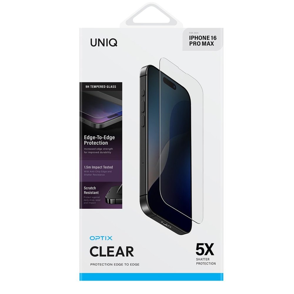 UNIQ iPhone 16 Pro Optix Clear Cam Ekran Koruyucu - Şeffaf