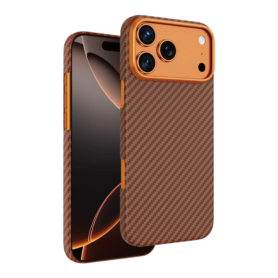 KEEPHONE iPhone 17 Pro Kevlar Magsafe Kılıf - Turuncu