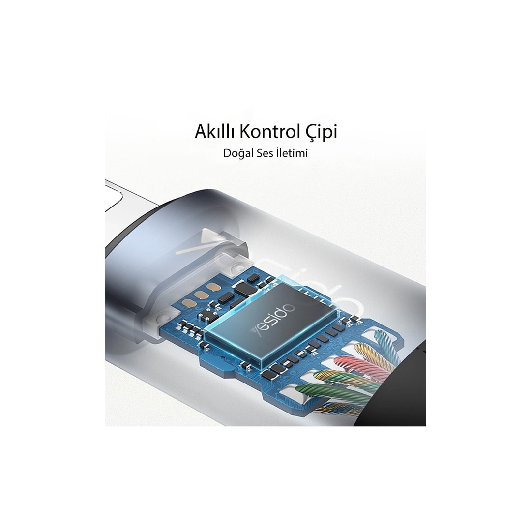 YESIDO YAU38 Type-C to Aux Dönüştürücü - Siyah