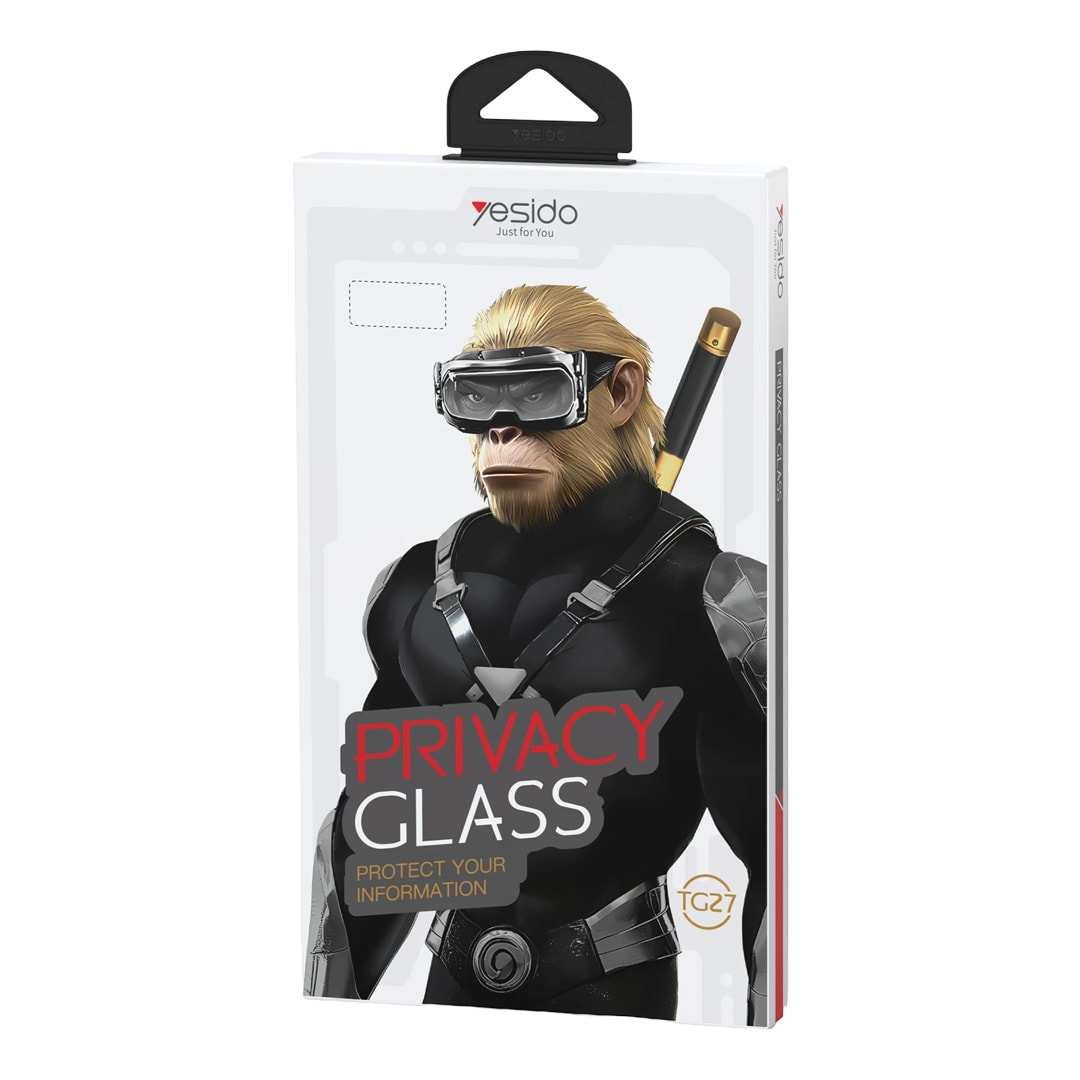 YESIDO Apple iPhone 17 Pro Max TG27 Hayalet Cam Ekran Koruyucu - Siyah