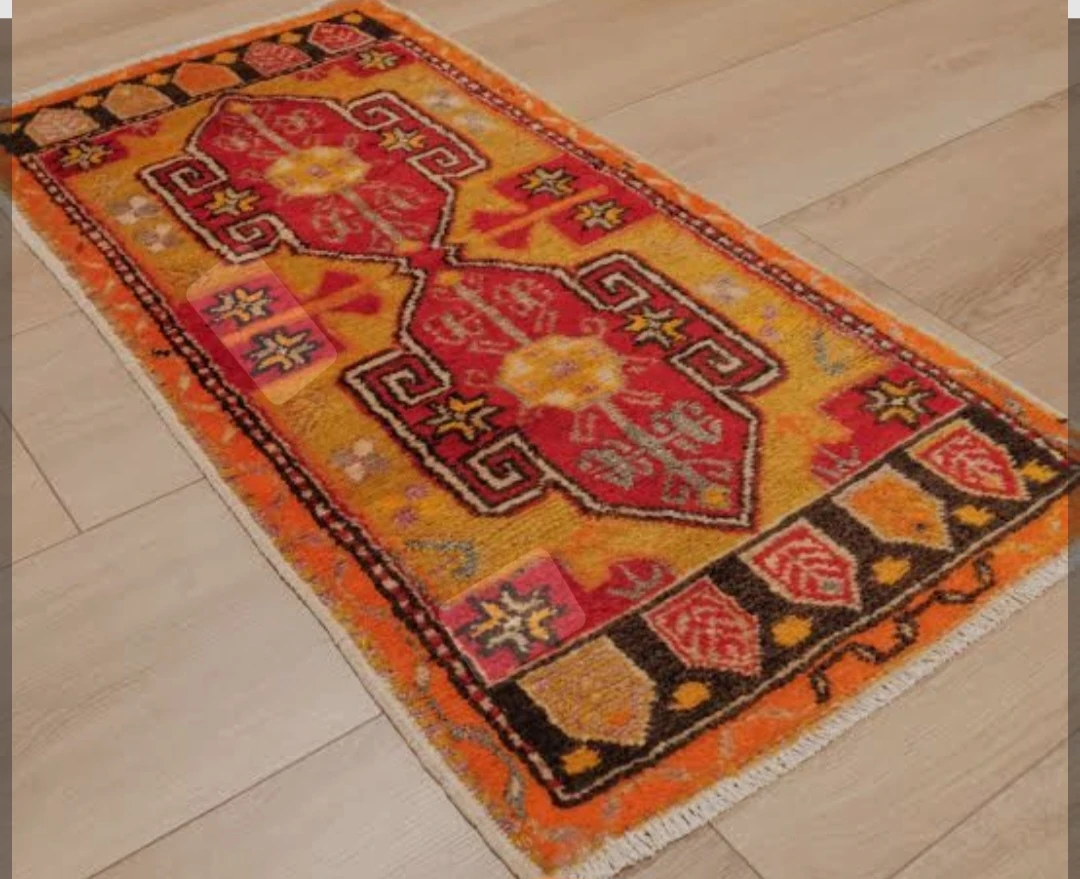 sarı gelin el örme halı 90 yıllık 