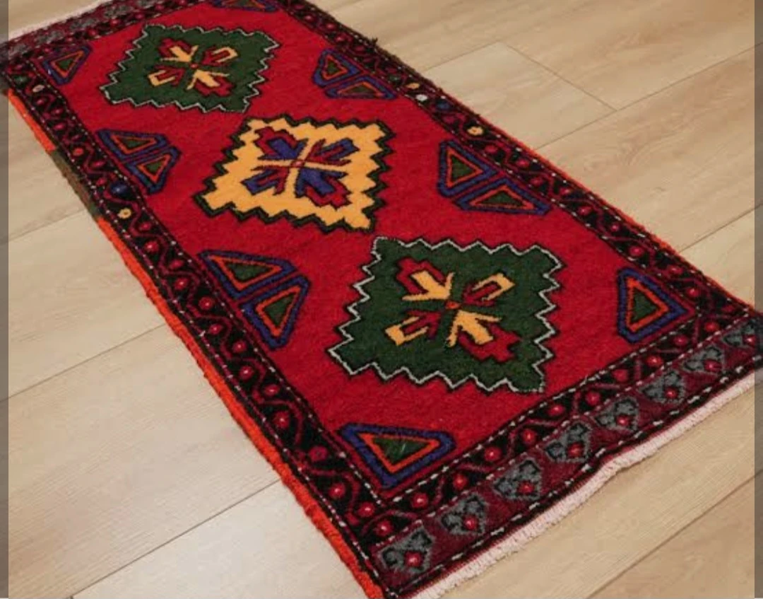 kök boya el örme halı antika 