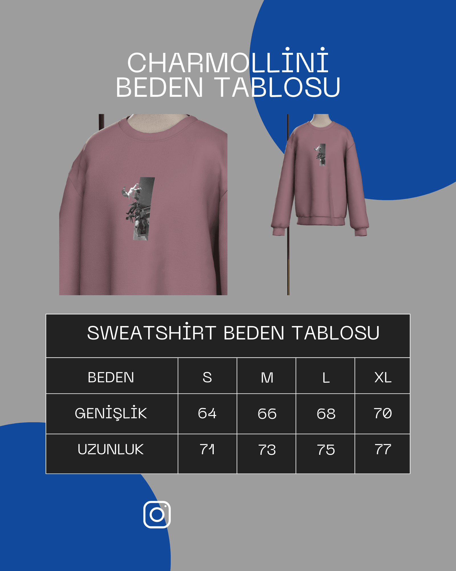 Charmollini Açık Kırmızı Unısex Oversıze Sweatshirt