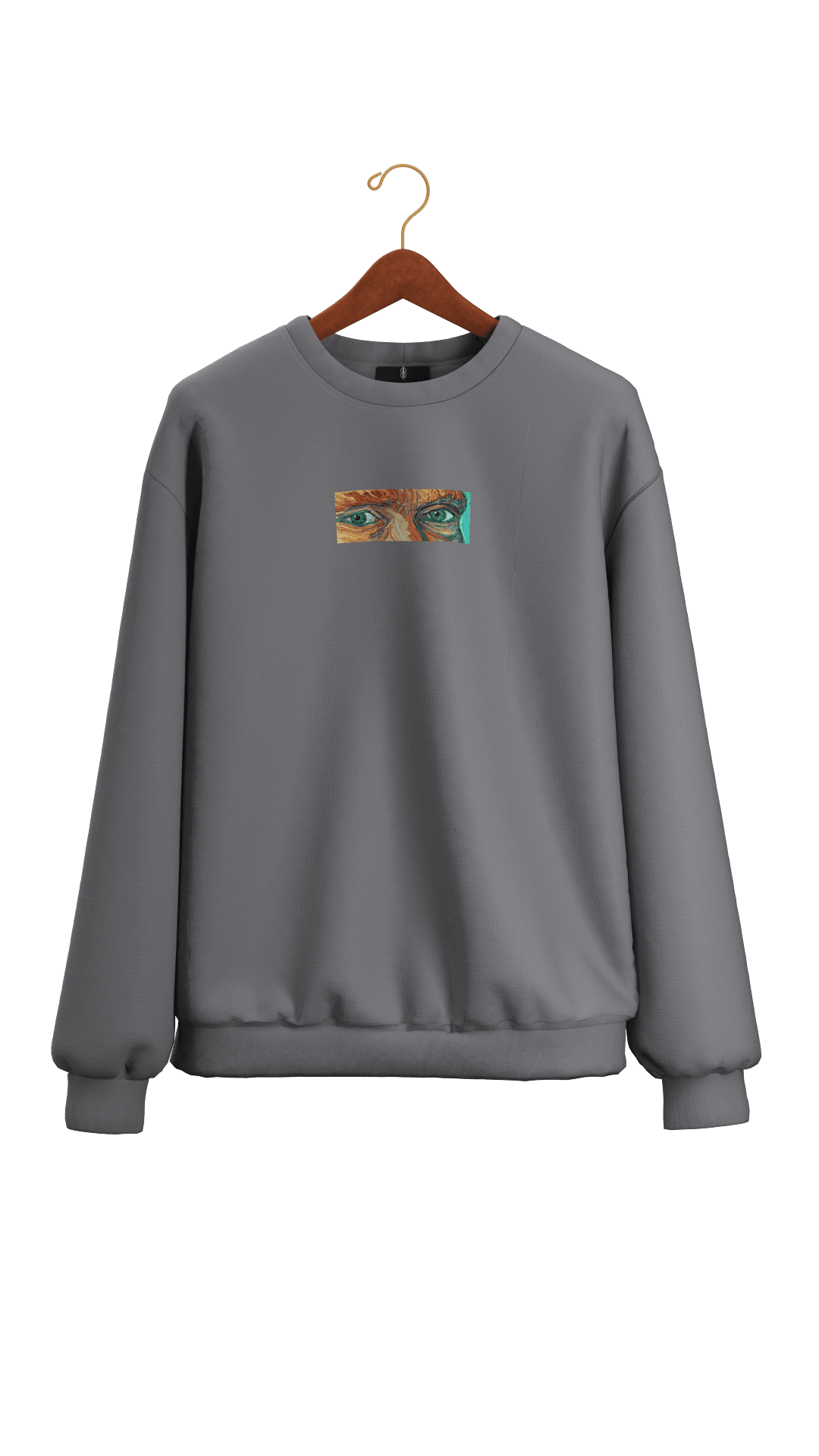 Gri Minimal Baskı Oversıze Unısex Sweatshirt