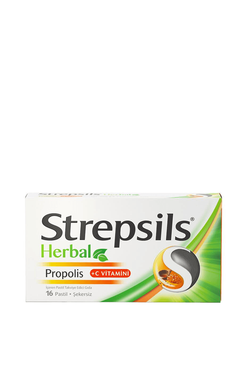 Strepsils Herbal Propolis + C Vitamini İçeren 16 Pastil