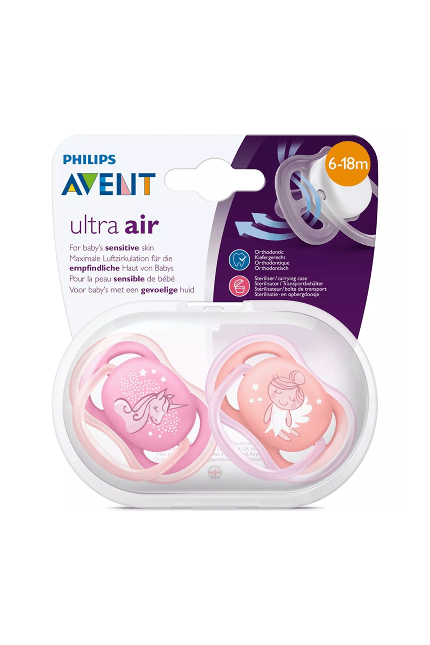 Philips Avent SCF 345/22 Ultra Air 6-18 Ay 2'Li Desenli Emzik Kız