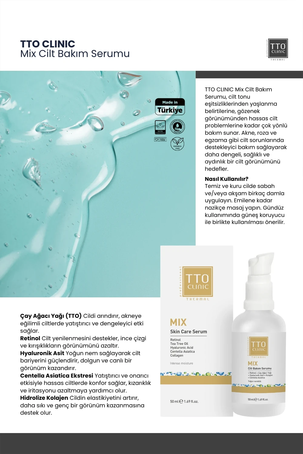 TTO Clinic Mix Cilt Bakım Serumu 50 ml