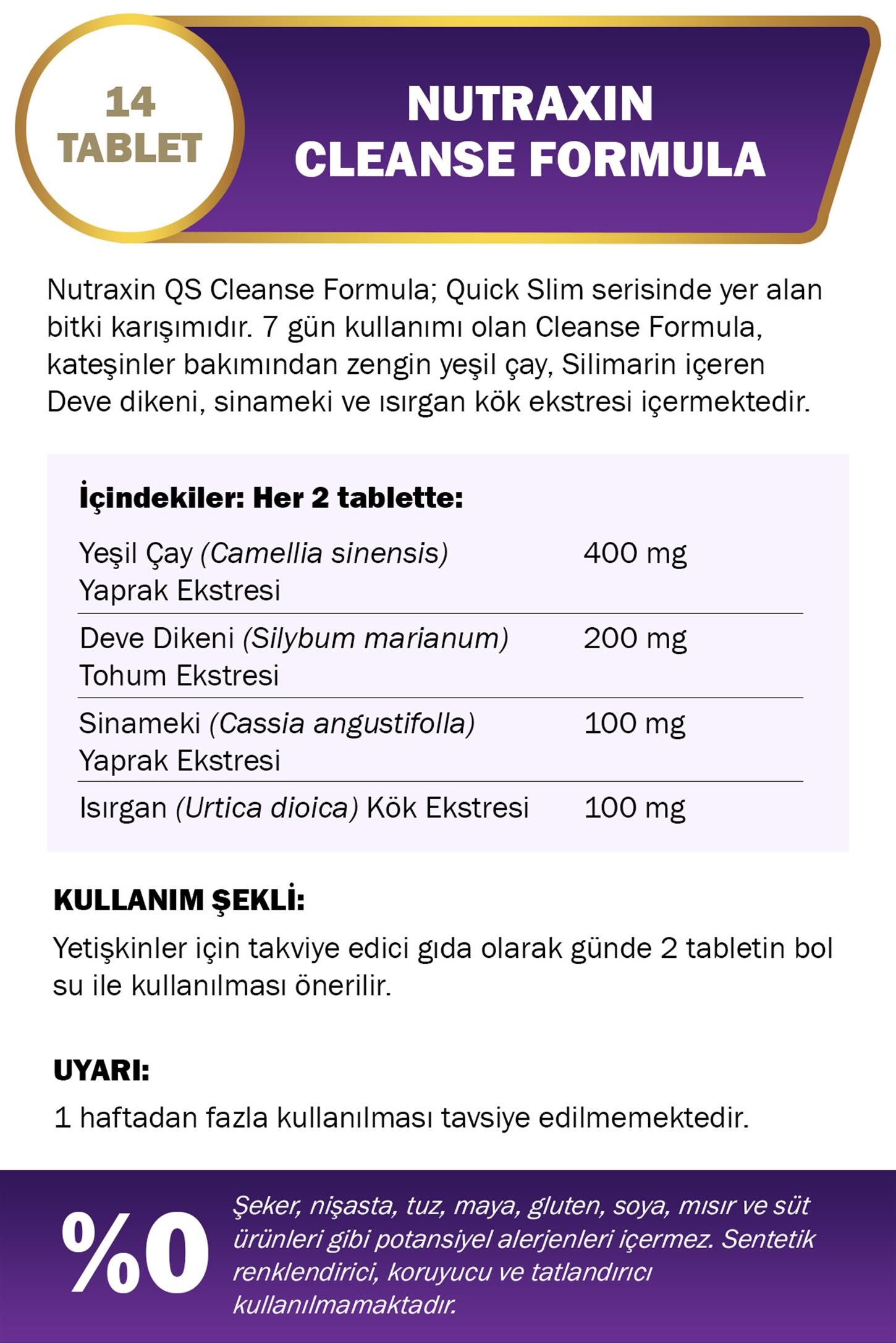 Nutraxin QS Cleanse Formula 14 Tablet