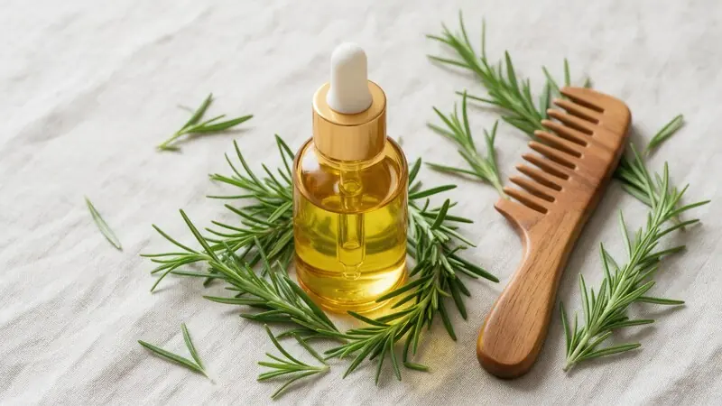 Biberiye (rosemary) yağı ve taze biberiye dalları — temsili görsel