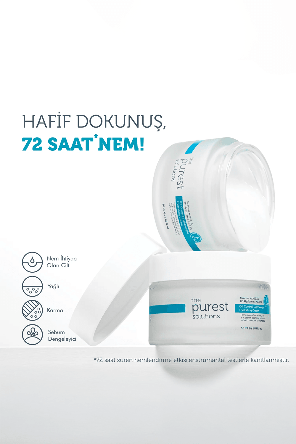The Purest Solutions 72 Saat Etkili Sebum Dengeleyici Günlük Nemlendirici Krem
