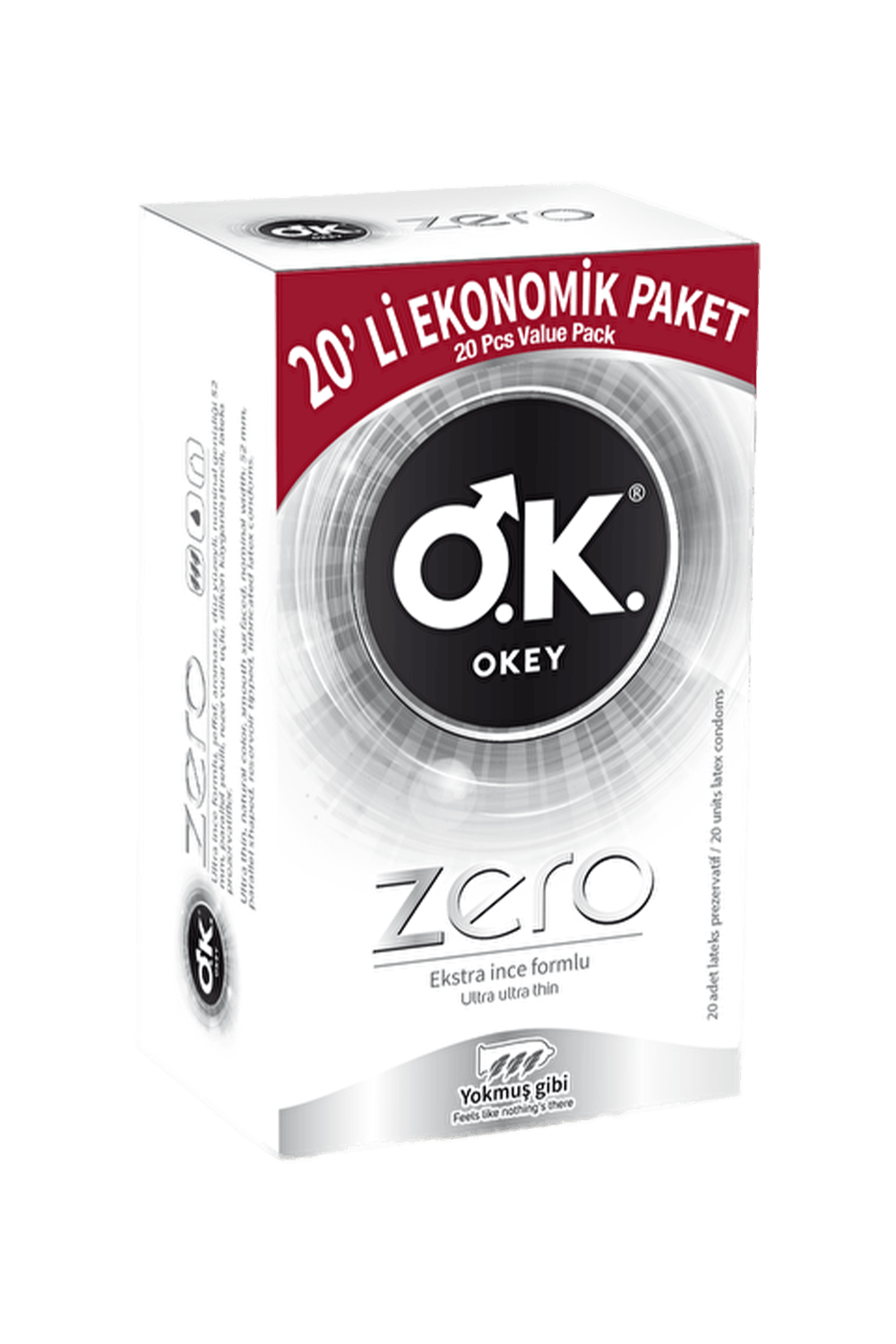 Okey Zero Ekstra İnce Formlu Prezervatif 20'li