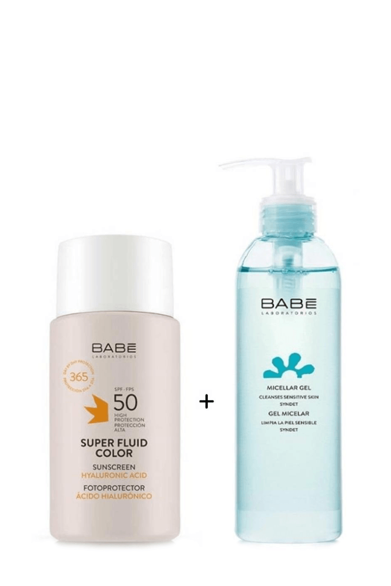 Babe Super Fluid Color Spf50+ 50 ml + Mineral Gel 90 ml HEDİYE