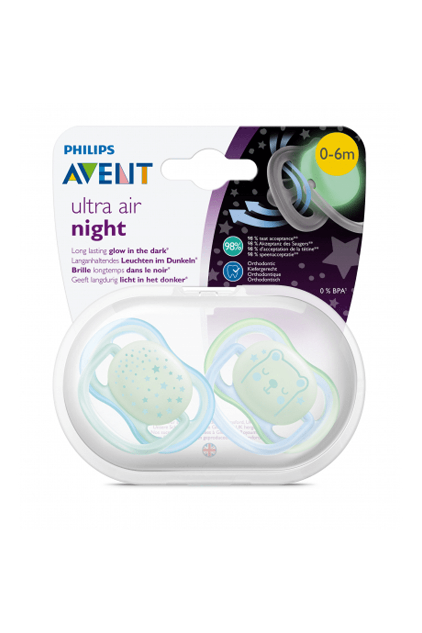 Philips Avent SCF 376/11 Ultra Air Gece Emziği 0-6 ay Erkek