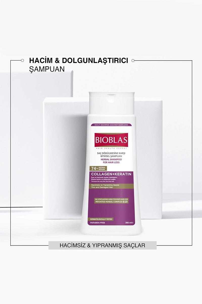 Bioblas Saç Dökülmesine Karşı Şampuan Collagen + Keratin 360 ml