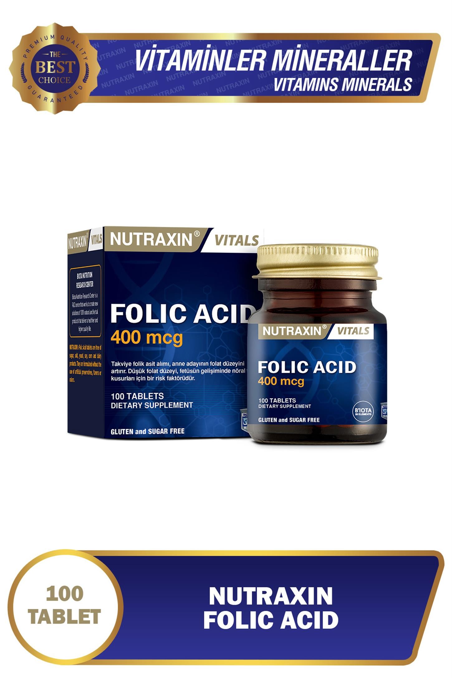 Nutraxin Folic Acid 100 Tablet