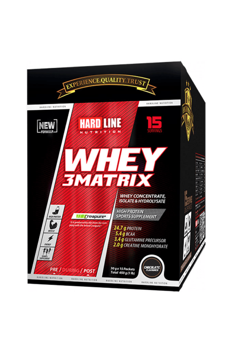 Hardline Whey 3MATRIX Çikolatalı Saşe 30 gr*15 Adet=450 gr