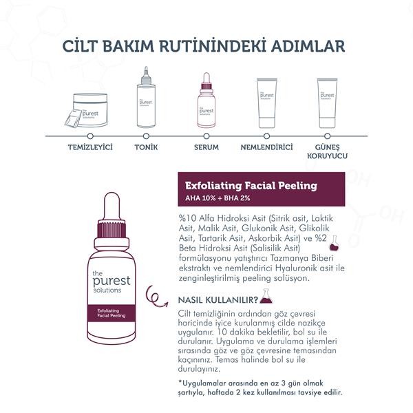 The Purest Solutions Exfoliating Facial Peeling AHA %10 + BHA %2