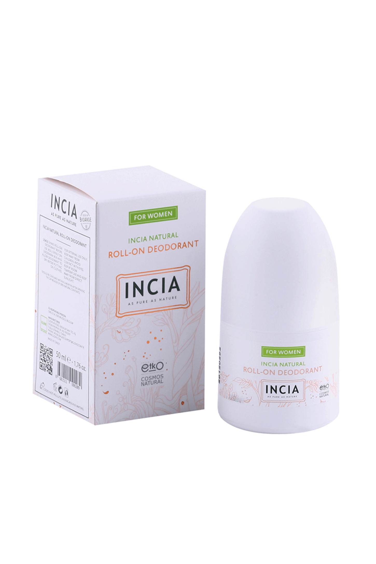 INCIA Doğal Roll-On Deodorant 50ml - Kadınlar için