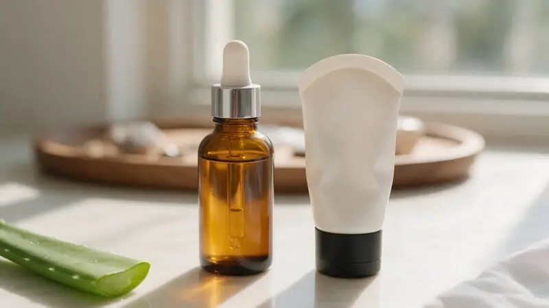 Sabah ve akşam bakımını temsil eden aydınlık ve loş iki serum düzeni