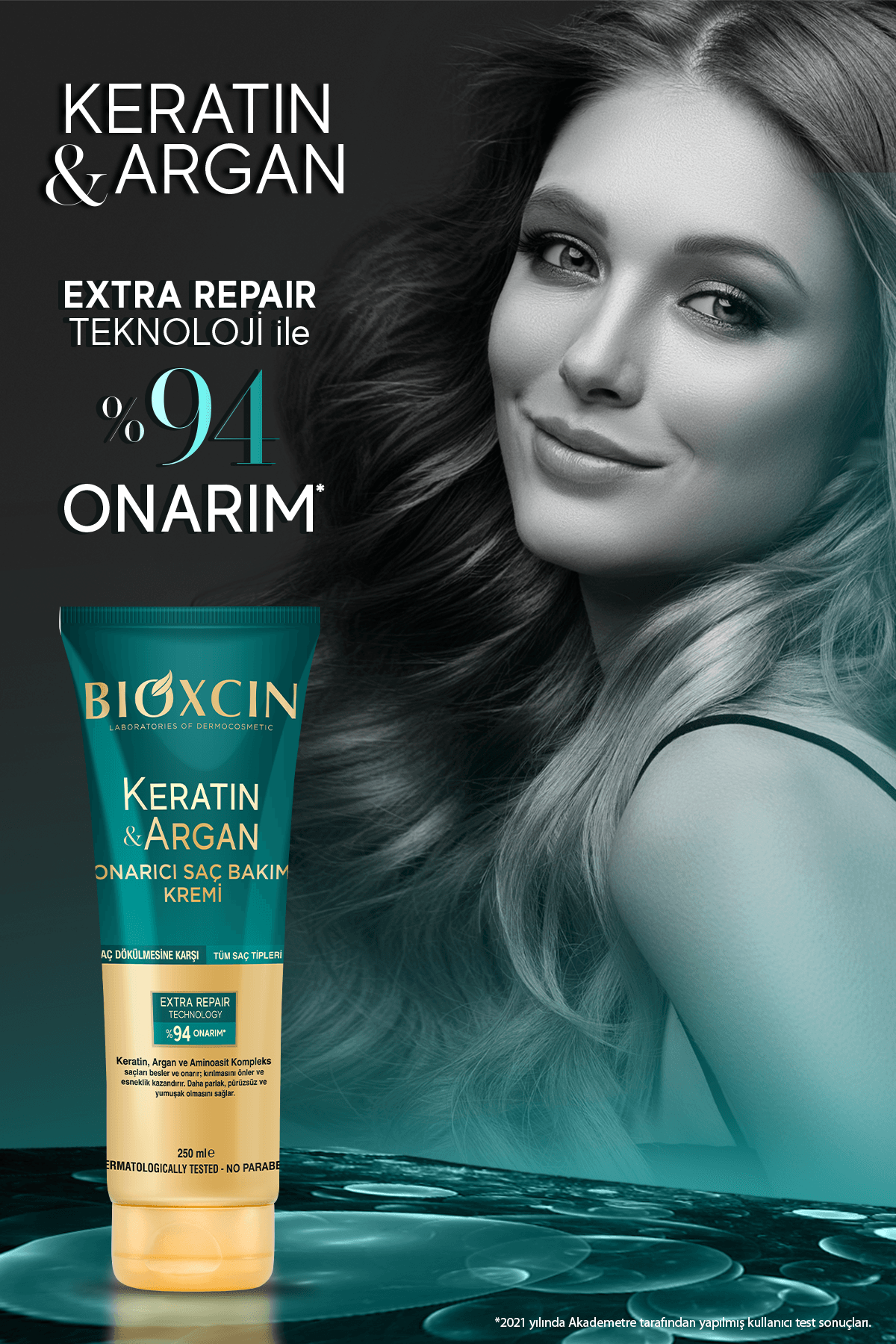 Bioxcin Keratin Argan Onarıcı Saç Bakım Kremi 250ml