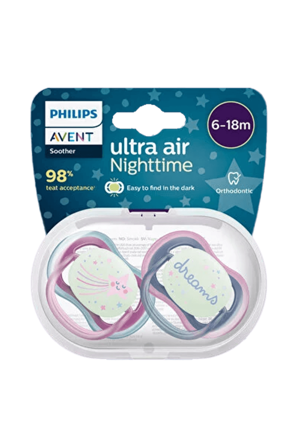 Philips Avent SCF376/14 Ultra Air Night 6-18 Ay 2'li Kız Emzik