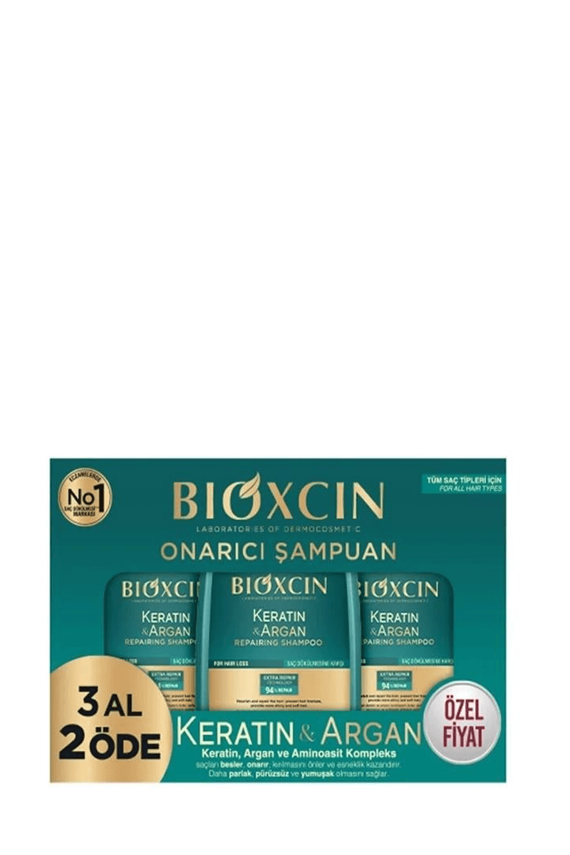 Bioxcin Keratin ve Argan Onarıcı Şampuan 300 ml - 3 al 2 öde