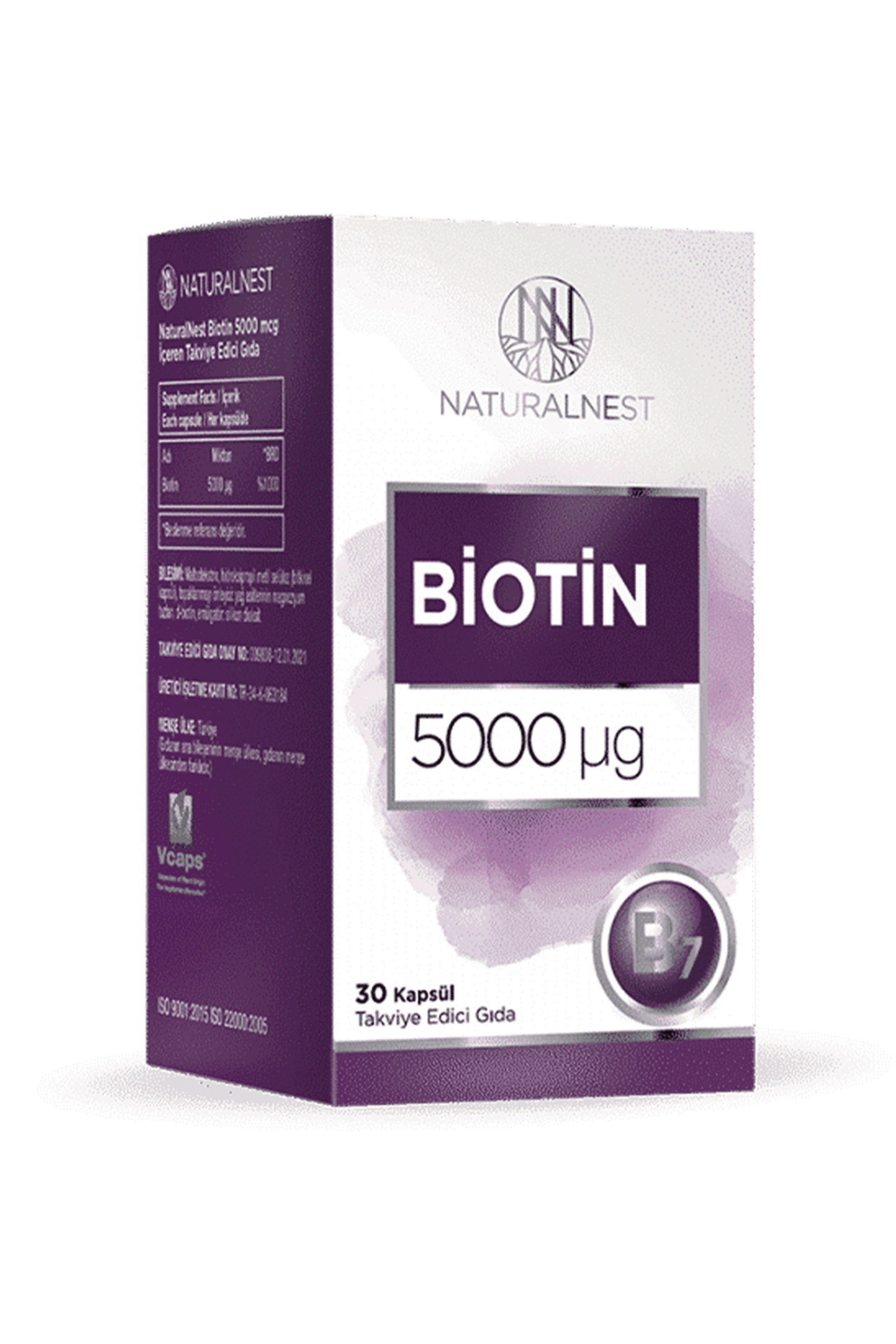 NaturalNest Biotin 5000 µg 30 Kapsül