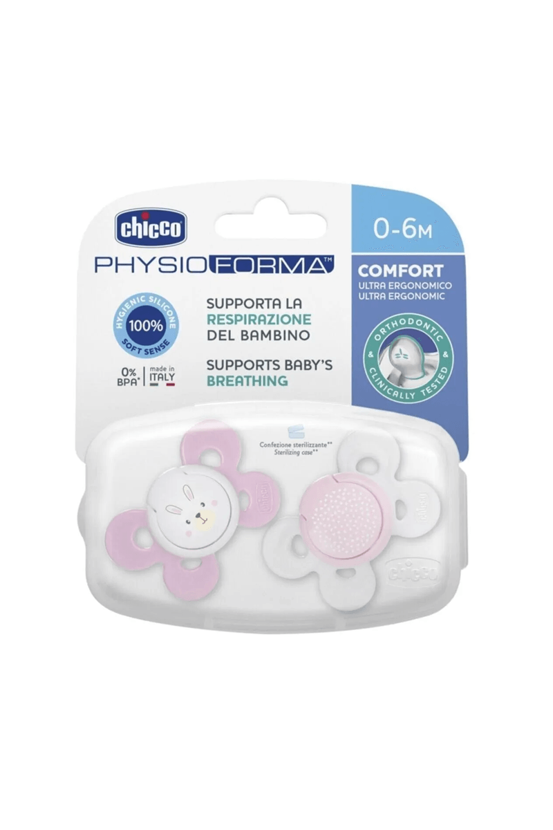 Chicco Physio Comfort Silikon Emzik (0-6 Ay) 2'li - Kız