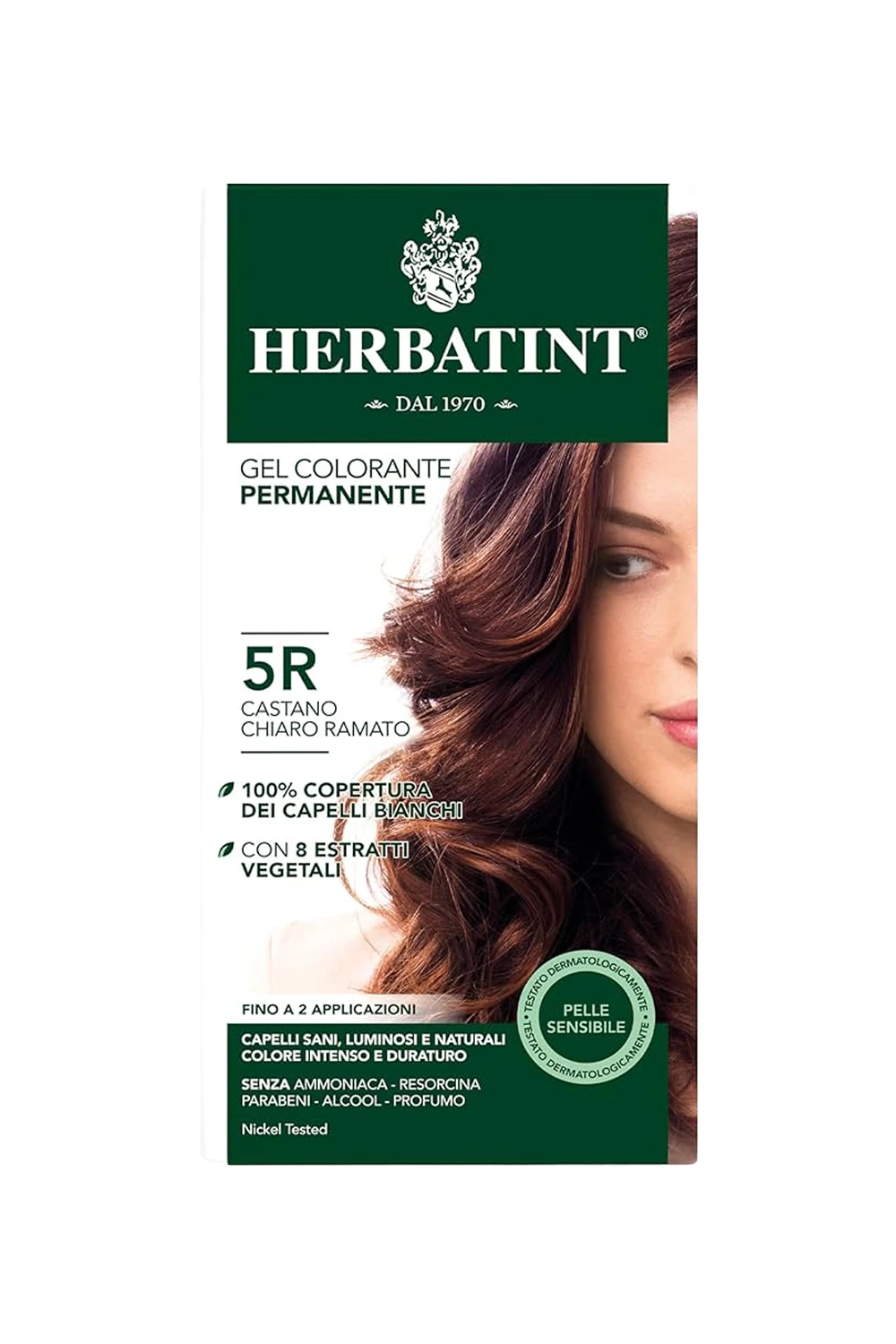 Herbatint Bitkisel Özlü Kalıcı Saç Boyası | Açık Bakır Kestane (Light Brown Copper 5R) 170 ml