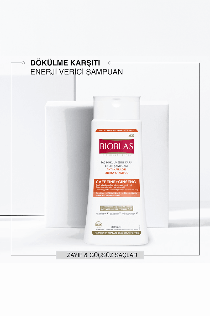 Bioblas Saç Dökülmesine Karşı Enerji Şampuanı Caffeine + Ginseng 360 ml