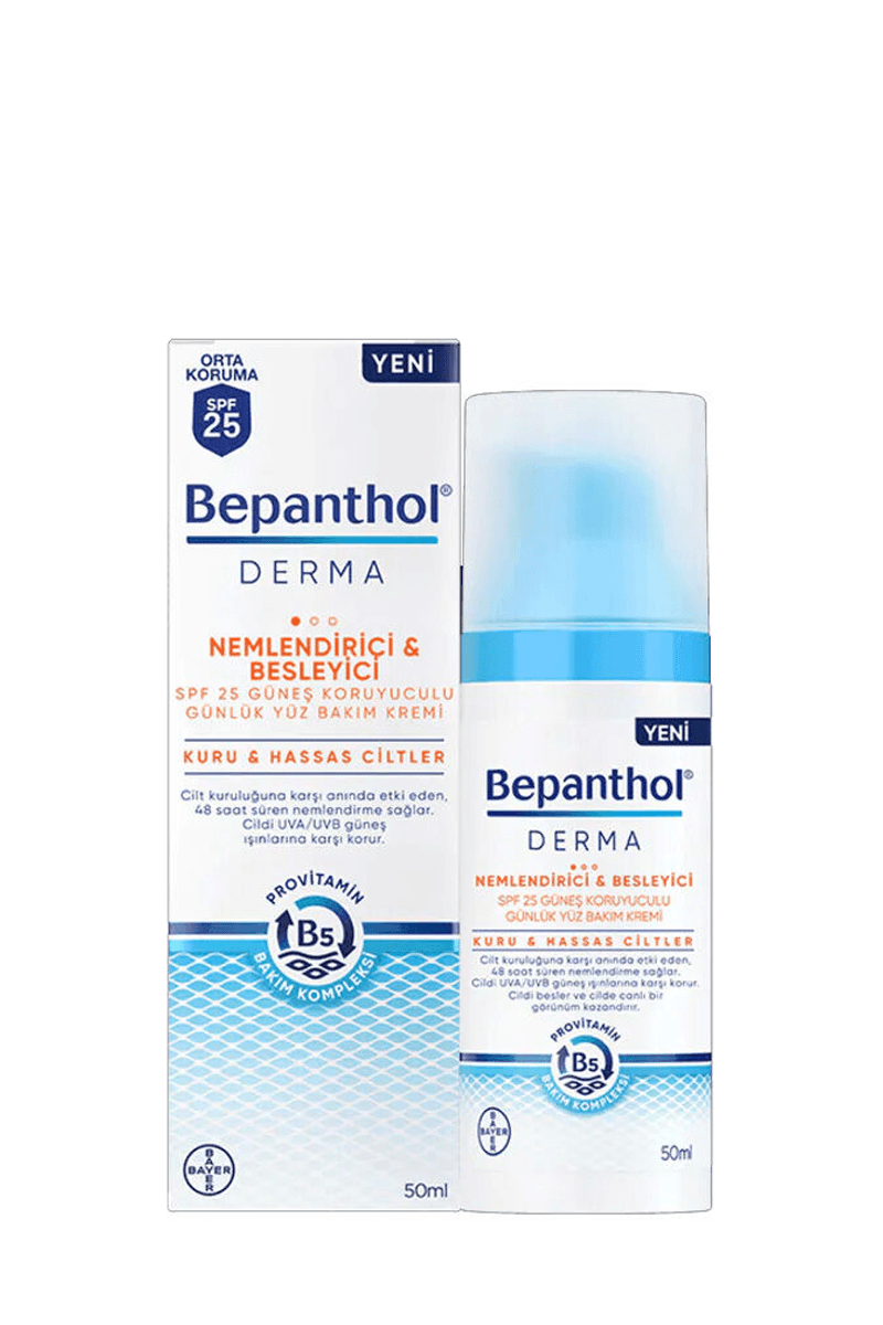 Bepanthol Derma Nemlendirici ve Besleyici SPF 25 Yüz Bakım Kremi 50 ml