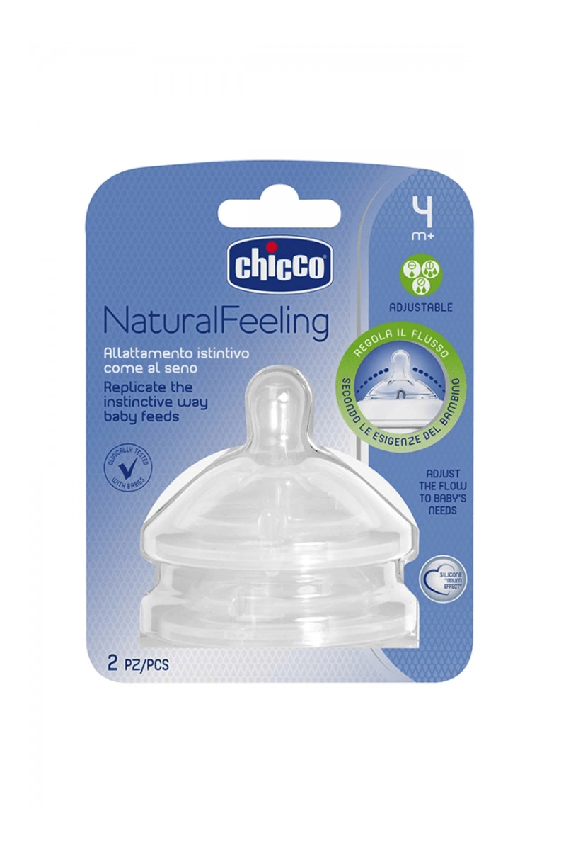 Chicco Natural Feeling Biberon Emziği 4 Ay+ Akış Ayarlı 2'li