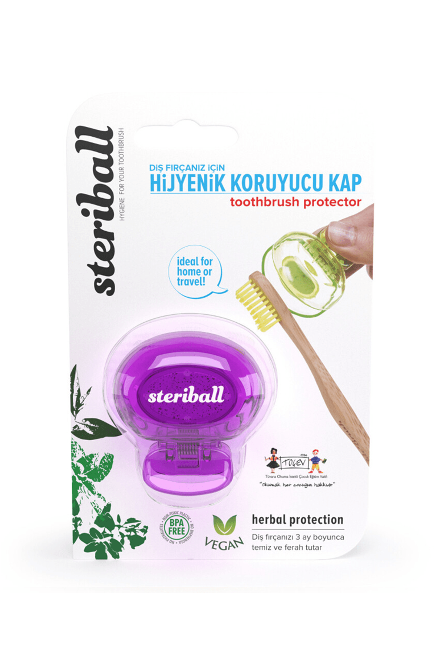 Steriball Diş Fırçası Kabı-Mor