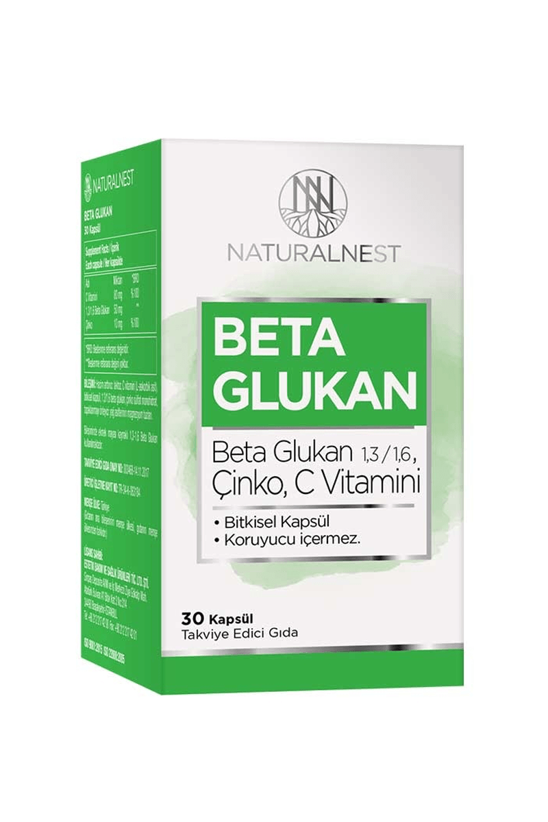 NaturalNest Beta Glukan 30 Hard Kapsül (Hediye)