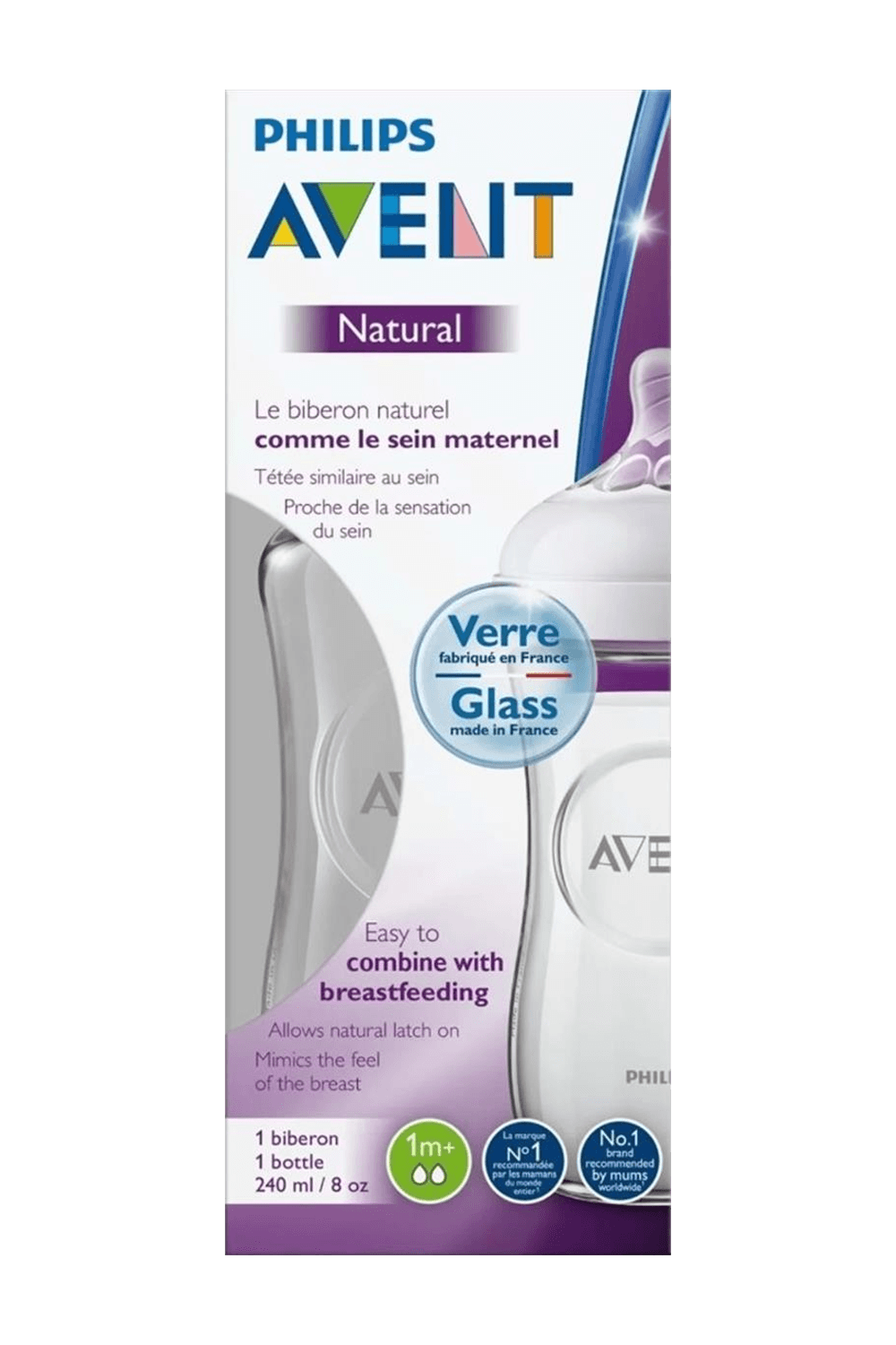 Philips Avent SCF 053/17 Natural Cam Biberon 240 ml