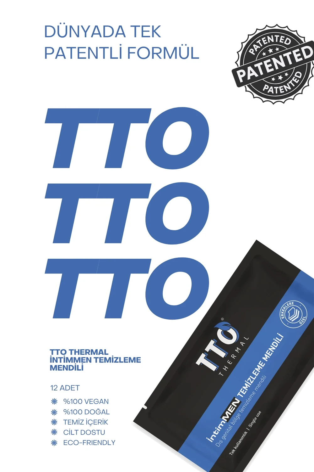 TTO THERMAL İntiMEN Temizleme Mendili 12 Adet
