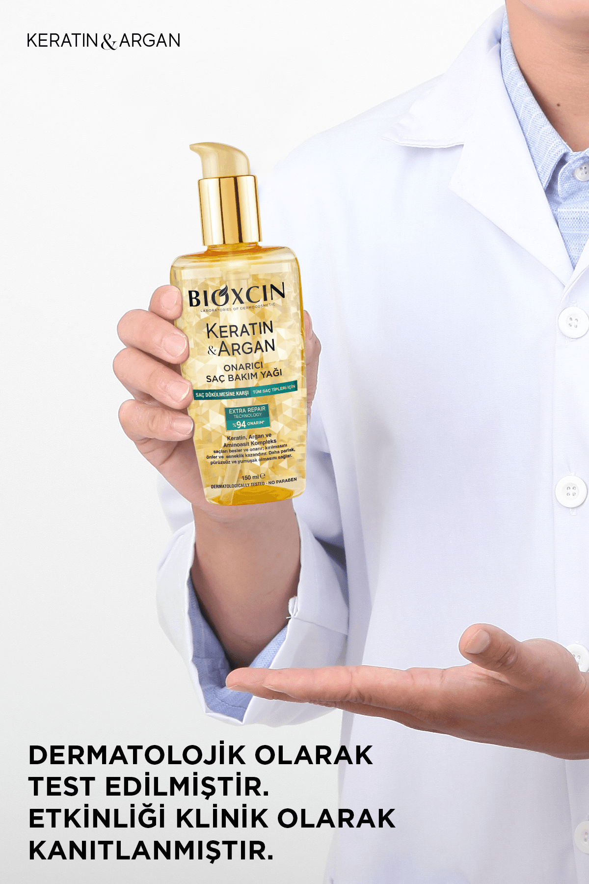 Bioxcin Keratin Argan Onarıcı Saç Bakım Yağı 150 ml