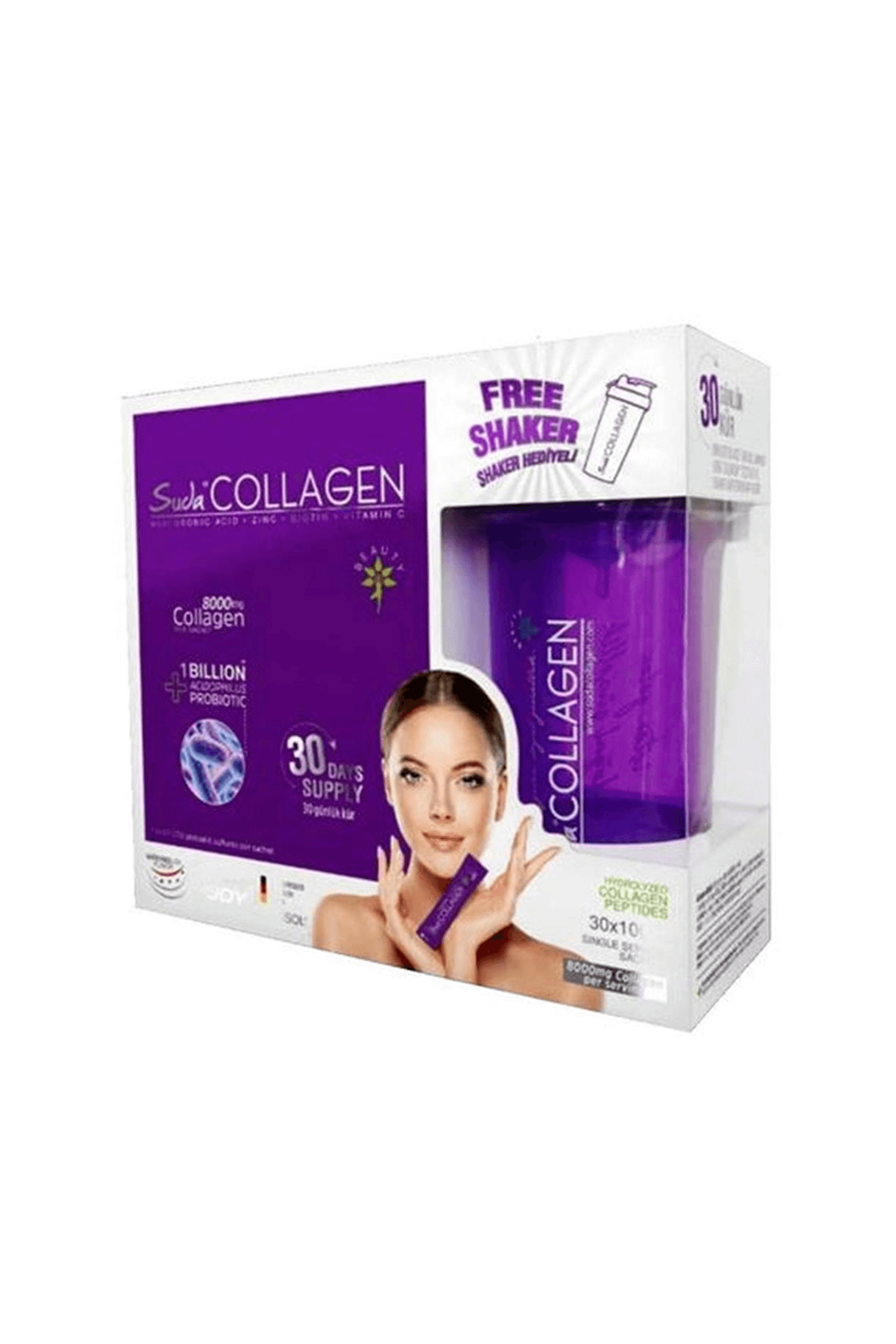 Suda Collagen Takviye Edici Gıda Karpuz Aromalı 30 x 10 gr - Toz Saşe