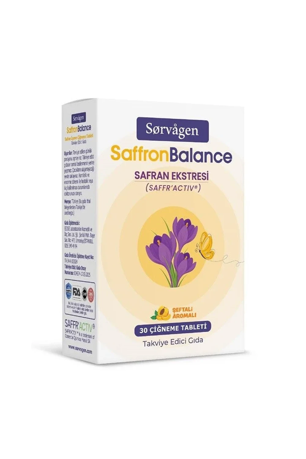 Sorvagen SaffronBalance Safran 30 Çiğneme Tableti