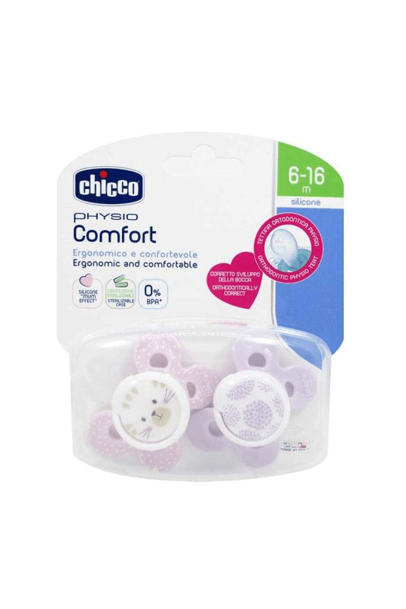 Chicco Physio Comfort Silikon Emzik (6-12 Ay) 2'li- Kız