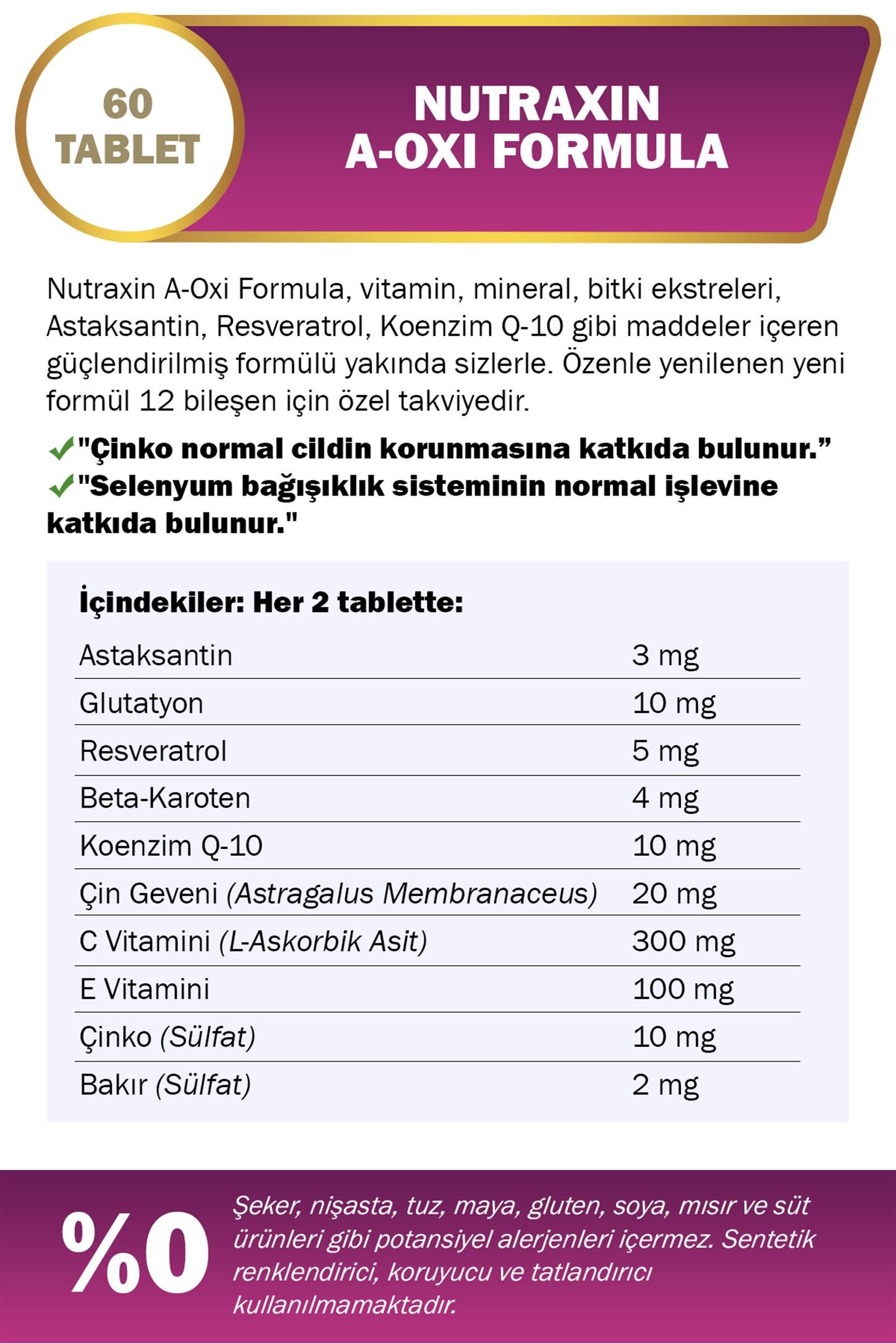 Nutraxin A-Oxi Formula 60 Kapsül