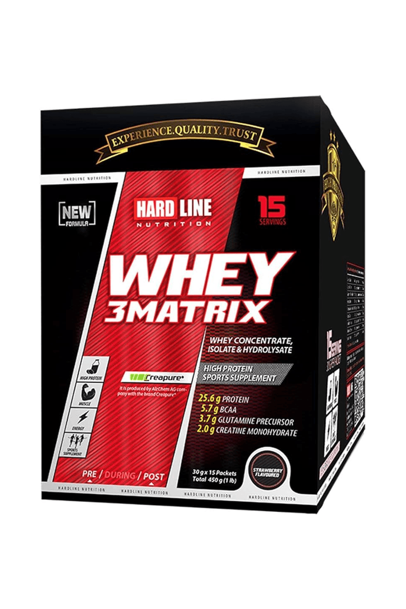 Hardline Whey 3MATRIX Çilekli Saşe 30 gr*15 Adet=450 gr