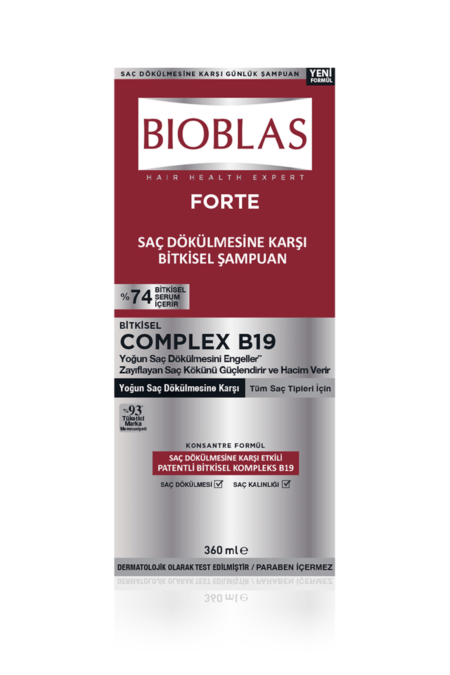 Bioblas Forte Complex B19 Yoğun Saç Dökülmelerine Karşı Bitkisel Şampuan 360 ml