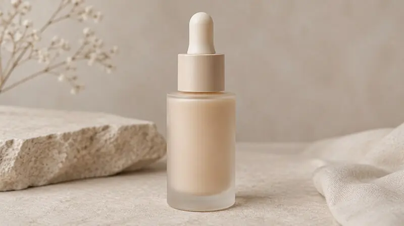 Yan yana iki serum şişesi — niasinamid ve azelaik asit karşılaştırması