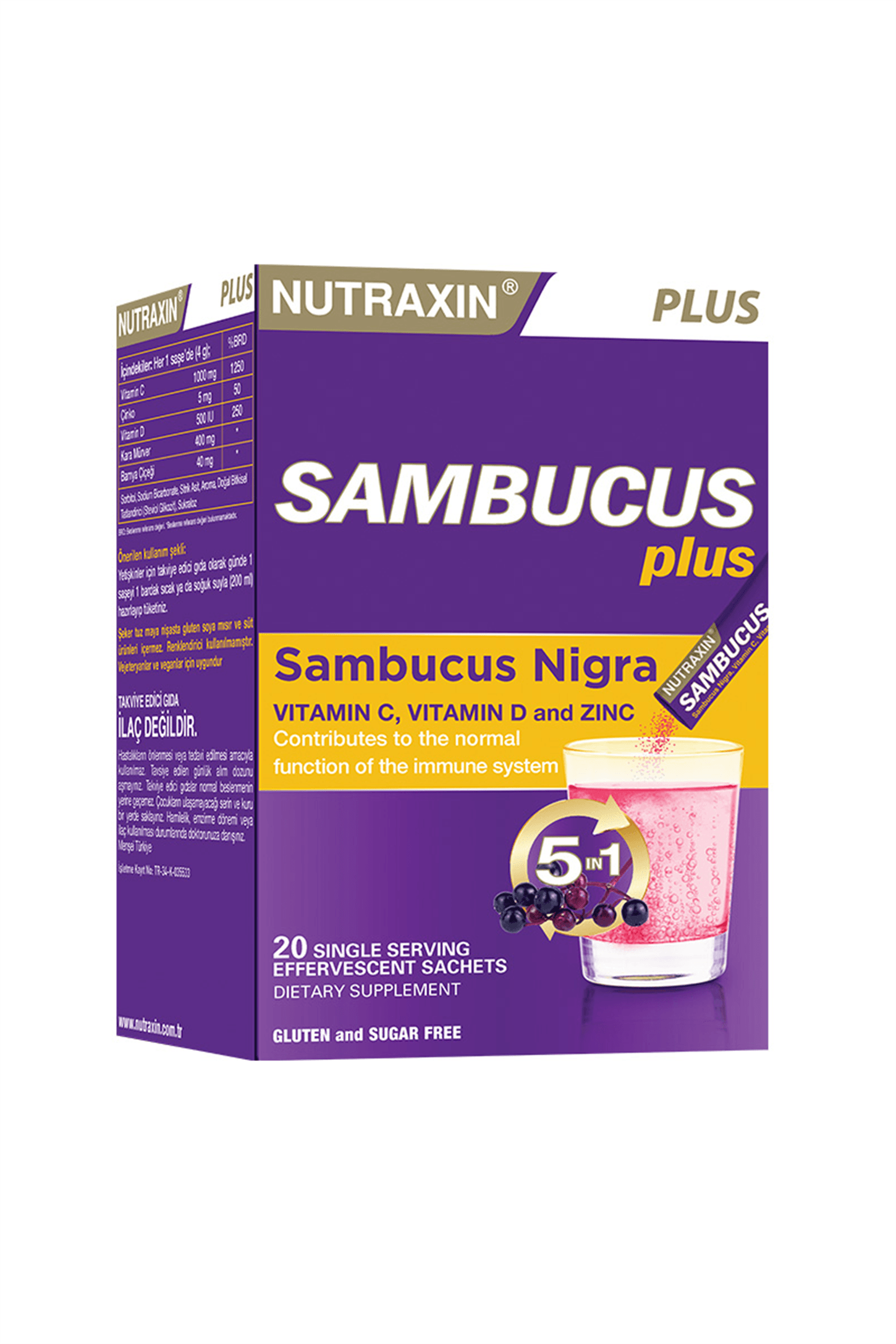 Nutraxin Sambucus Plus 20 Effervesan Saşe