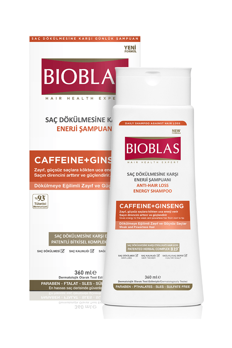 Bioblas Saç Dökülmesine Karşı Enerji Şampuanı Caffeine + Ginseng 360 ml