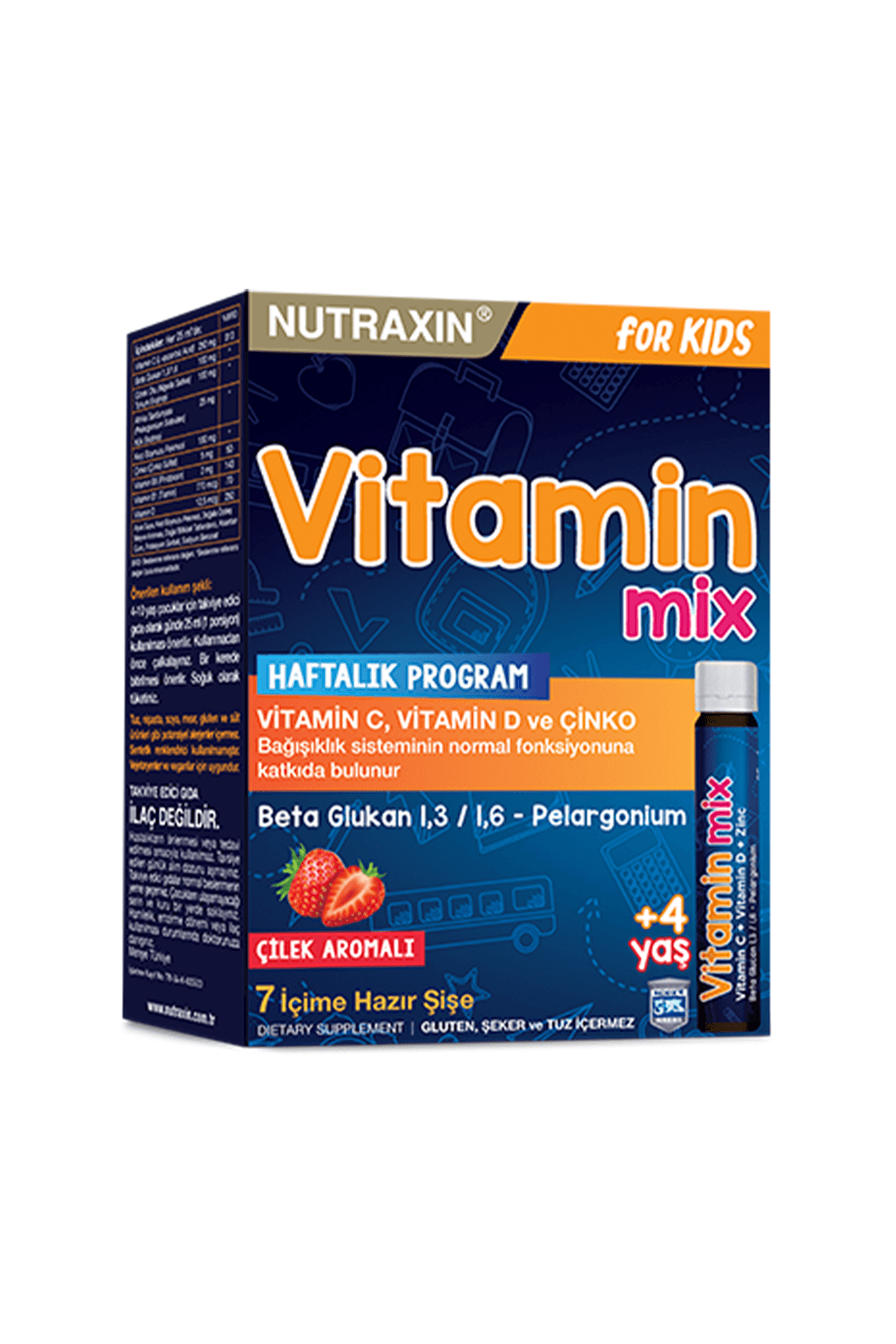 Nutraxin Vitamin Mix Çilek 25 ml x 7 Saşe