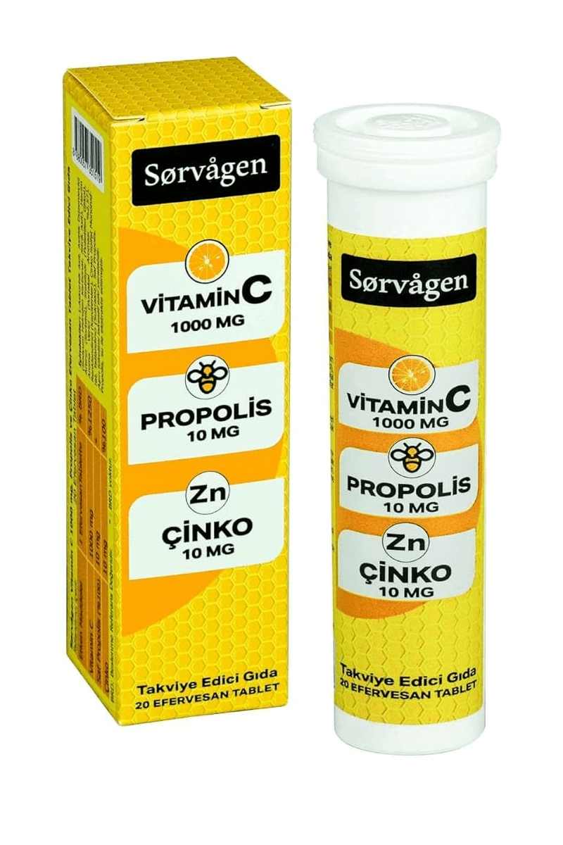 Sorvagen Vitamin C Propolis Çinko 20 Efervesan Tablet