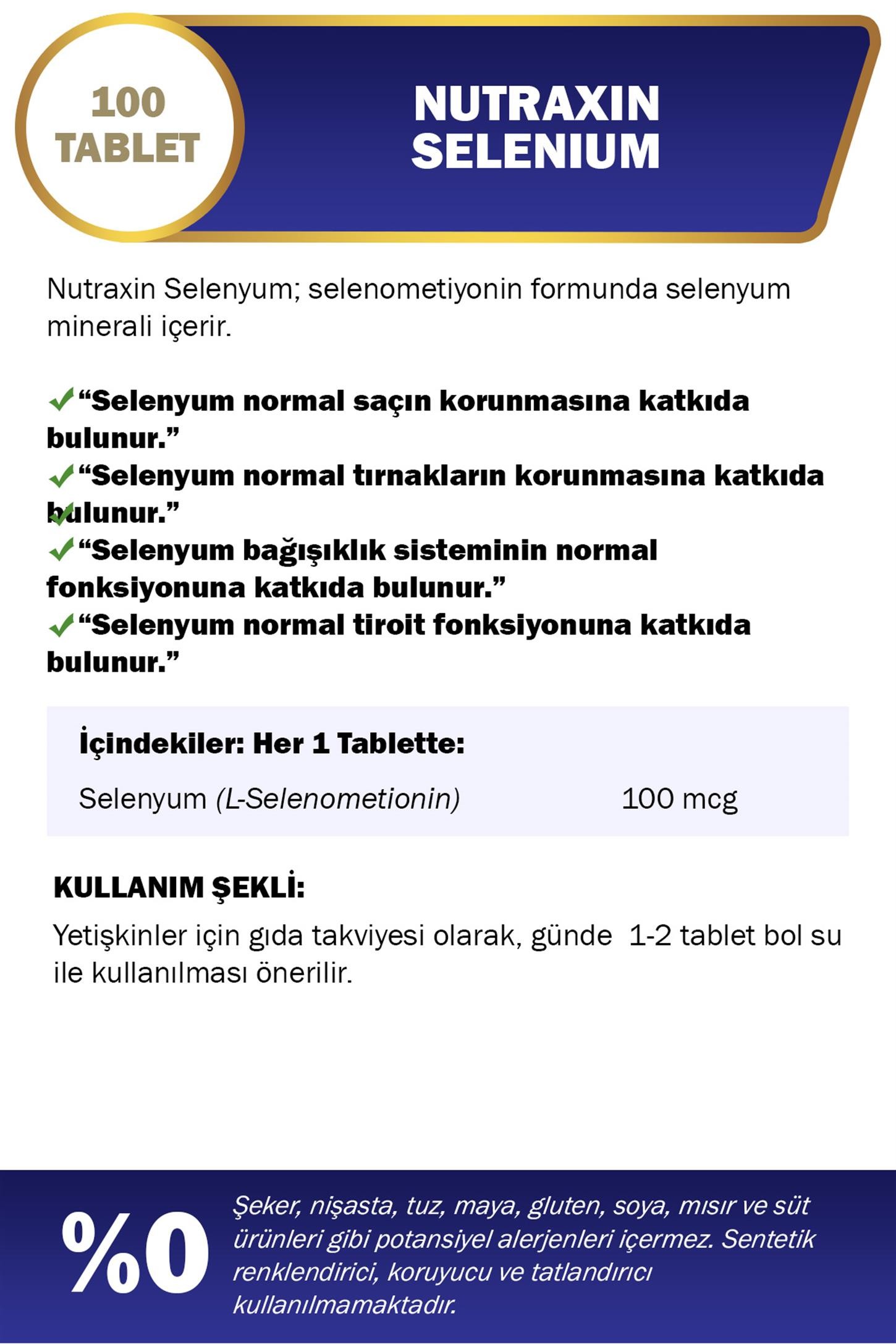 Nutraxin Selenium 100 mcg 100 Tablet